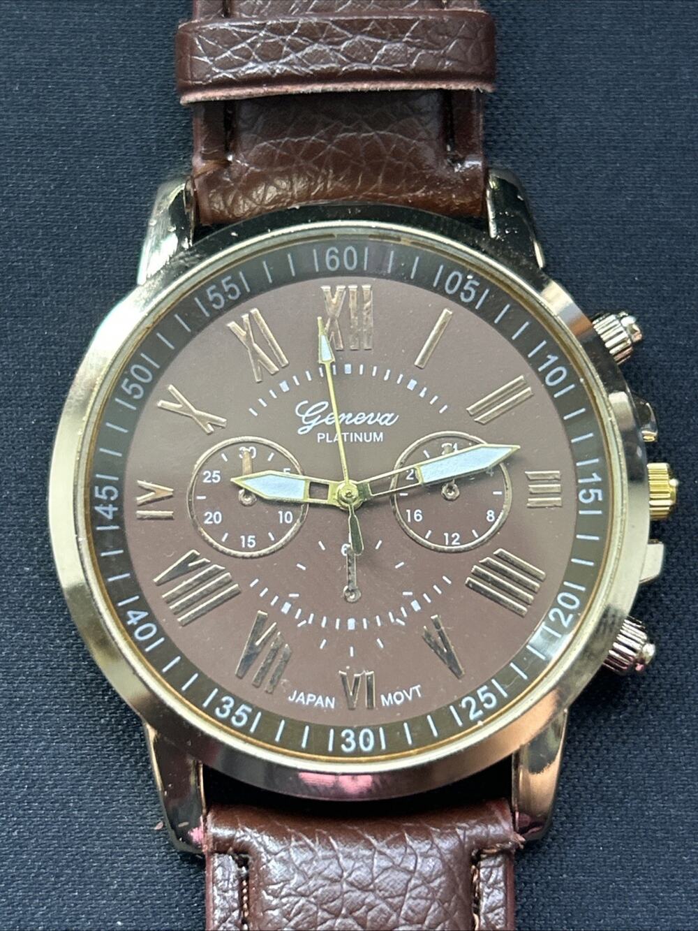 Geneva Platinum Gold Tone Brown Dial And Case Quartz Watch